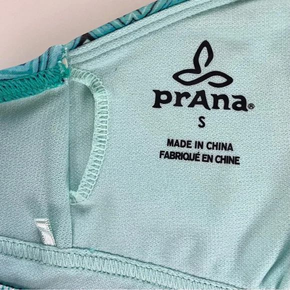 Prana Swimsuit Women’s Size Small Vortex Blue Rhythm + Black Alicia Tankini Top - Picture 5 of 6